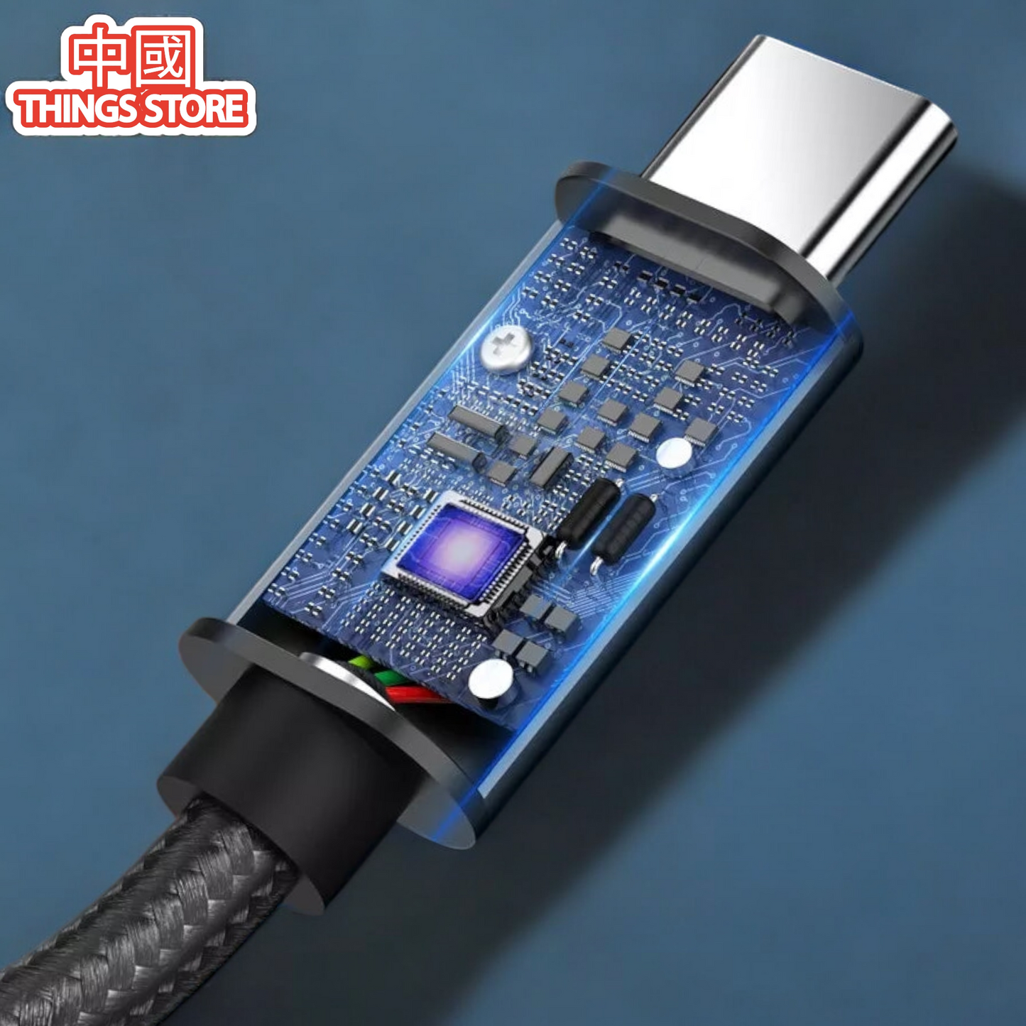 Cable tipo C a tipo C de 2 metros tejido