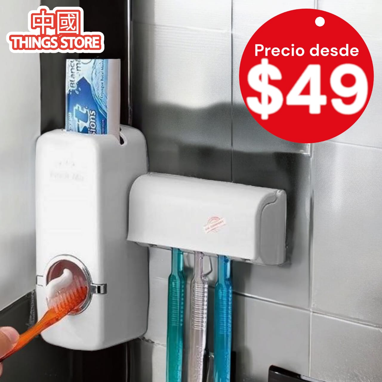 Dispensador de pasta con porta cepillo