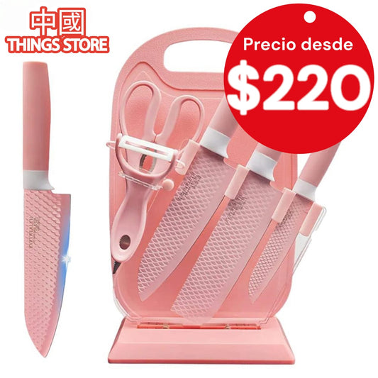 Kit de cuchillos con base