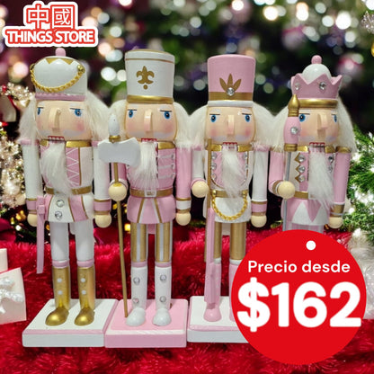 Cascanueces navideño color rosa