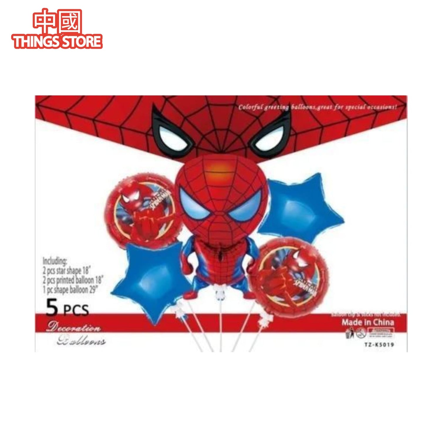 Paquete de 5 globos de personajes