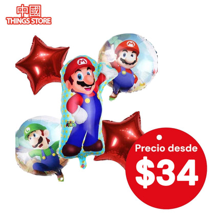 Paquete de 5 globos de personajes