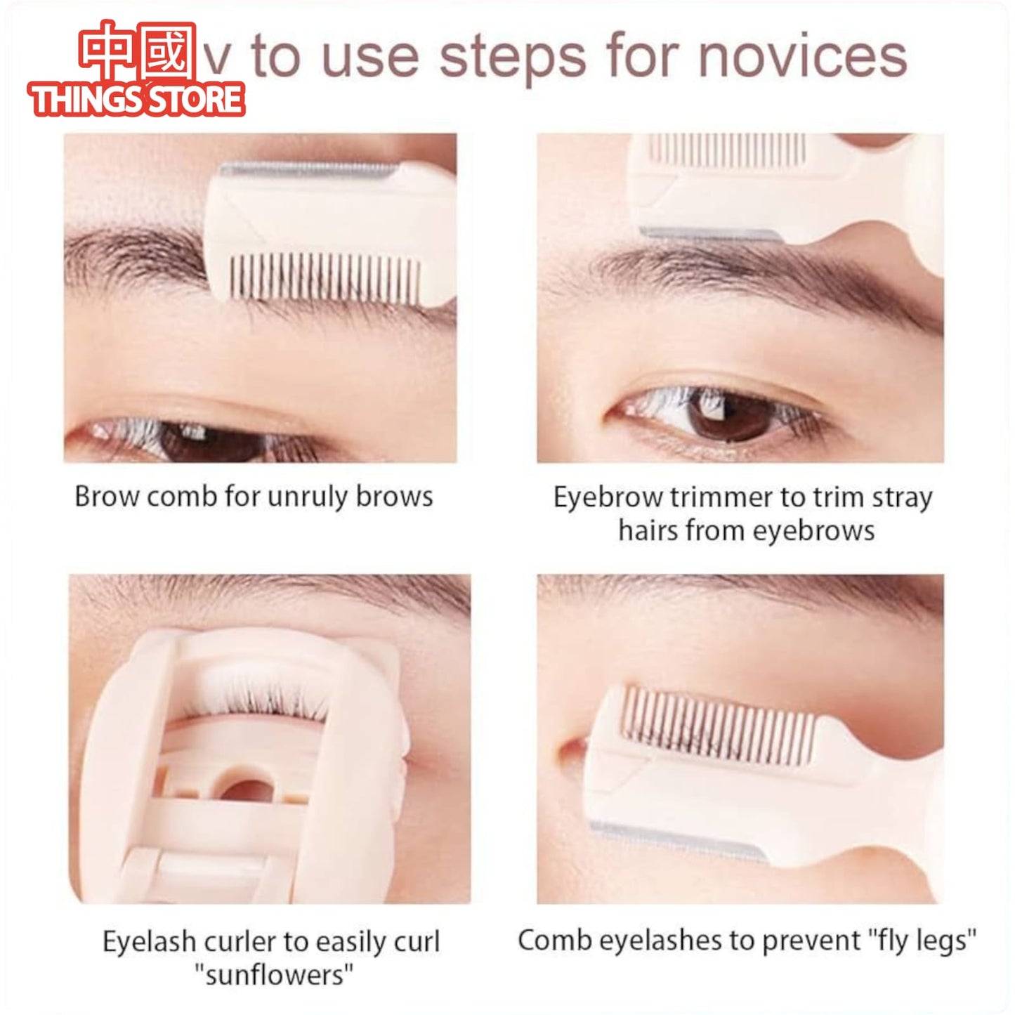 Cortador y enchinador de pestañas y cejas