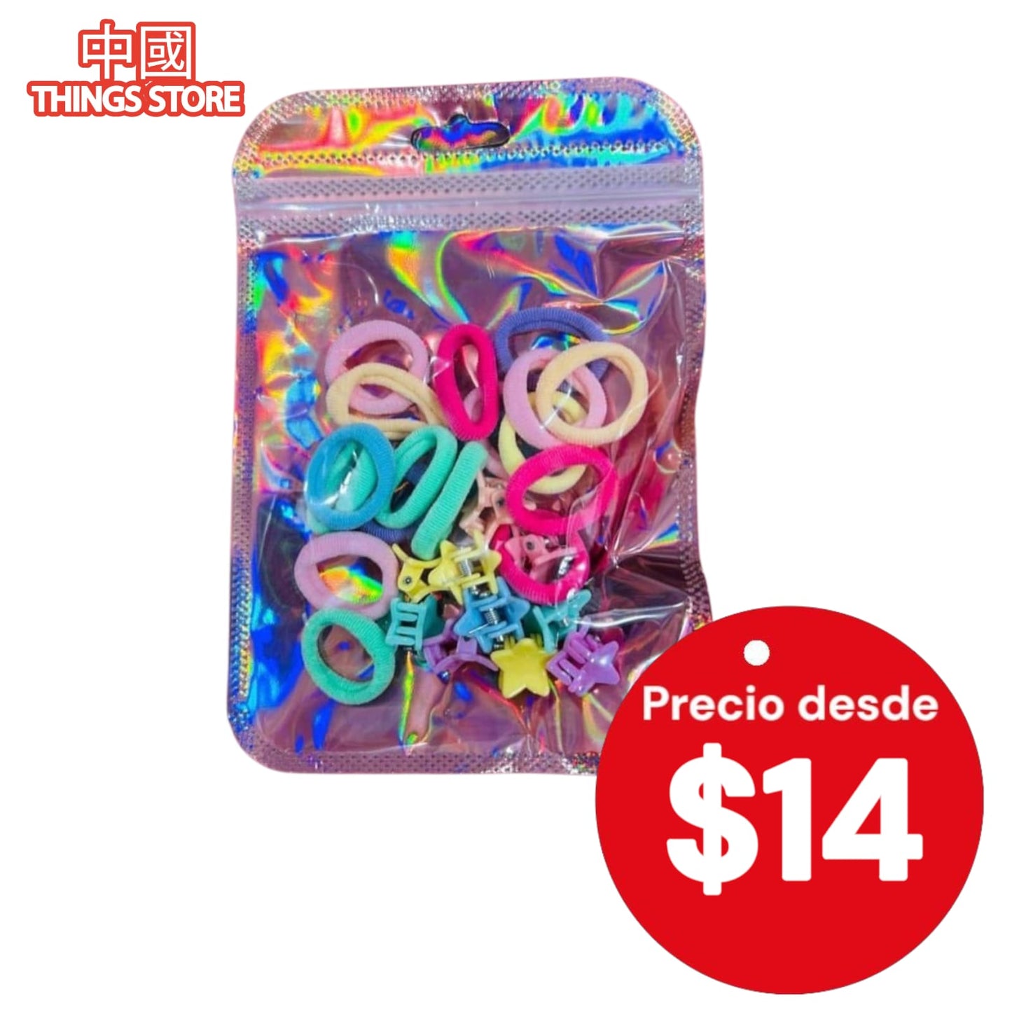 Paquete de pinzas y ligas