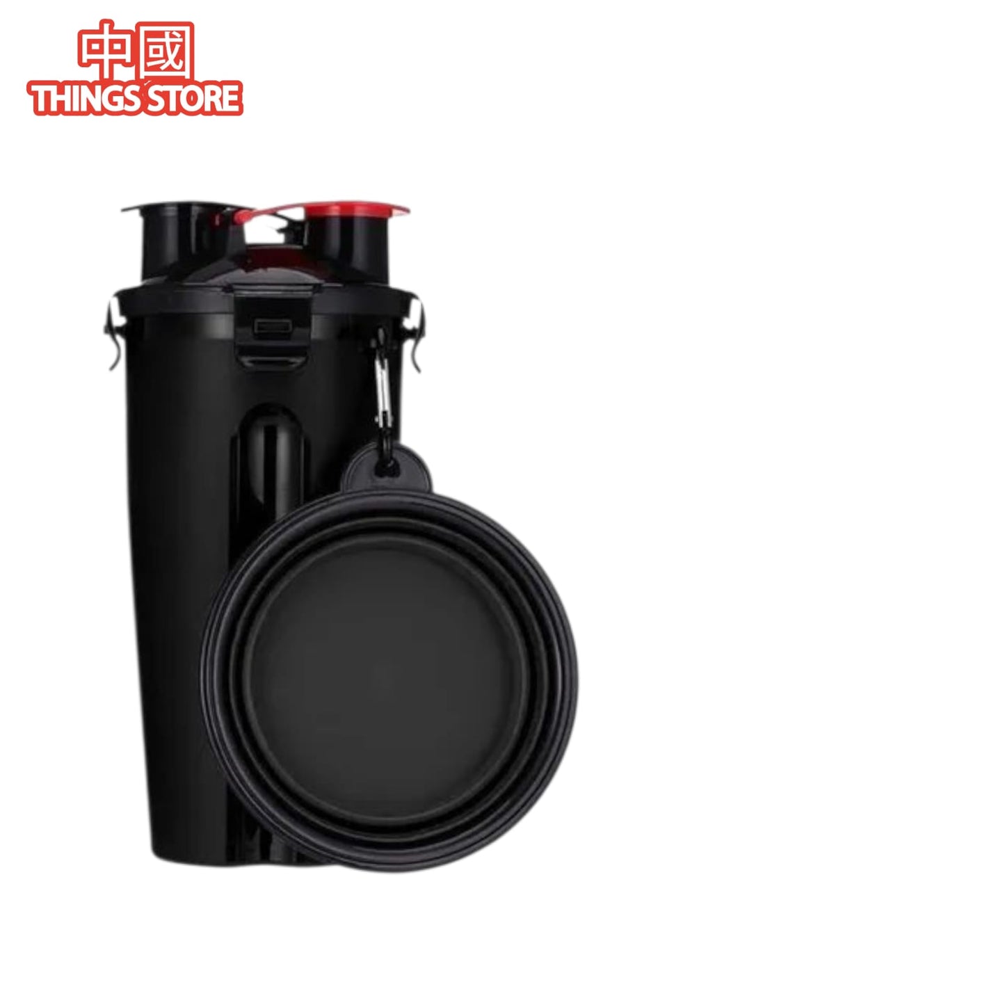 Vaso con tazón plegable para mascotas