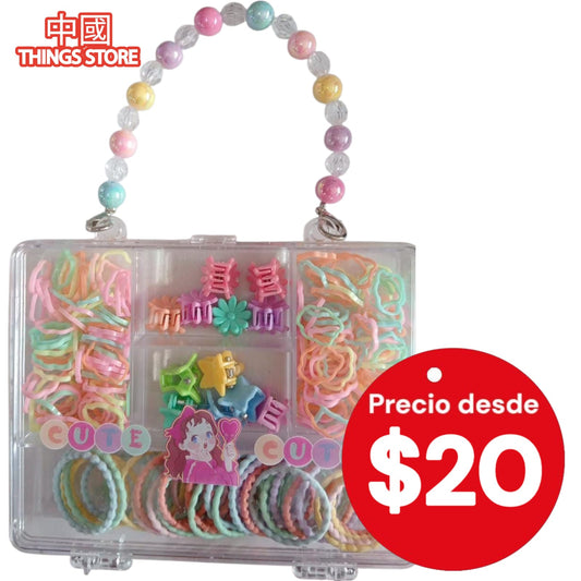 Paquete de ligas y pinzas