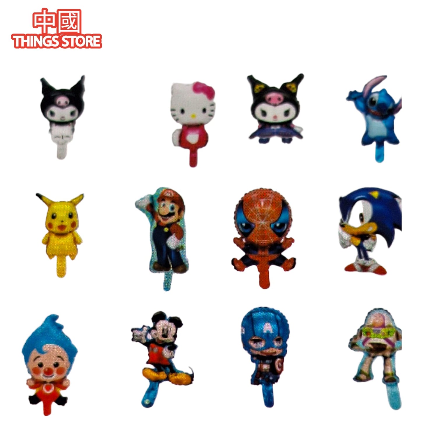Globo metálico de Personajes 6 PZ