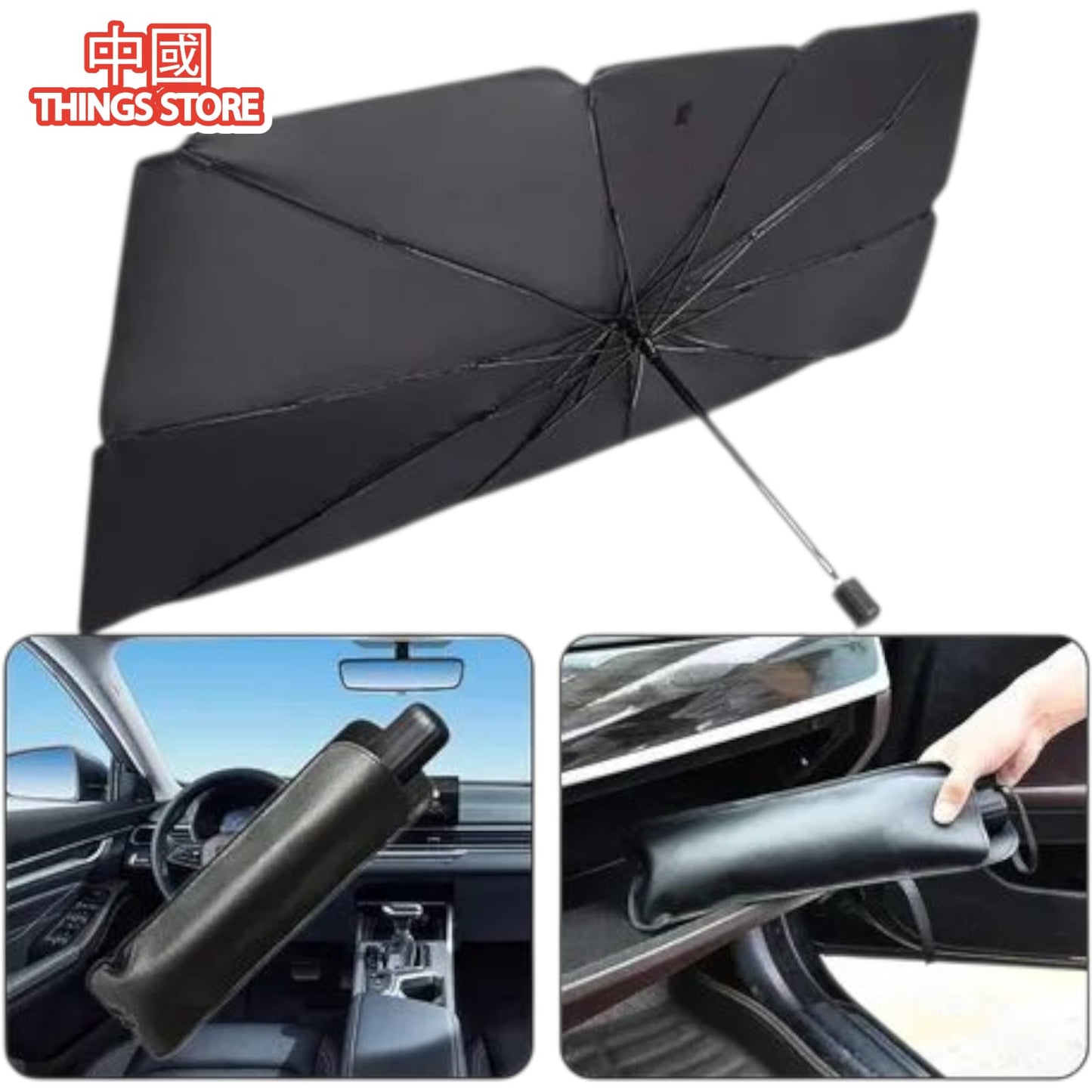 Cubre parabrisas plegable de baston