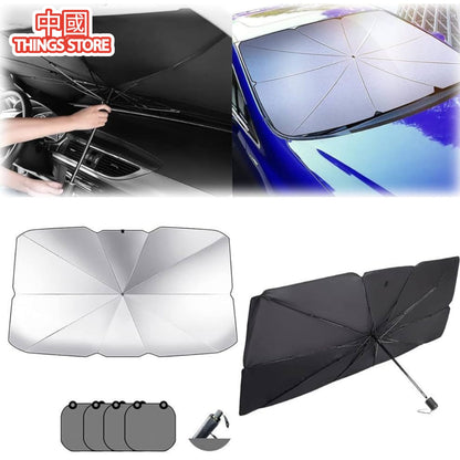 Cubre parabrisas plegable de baston