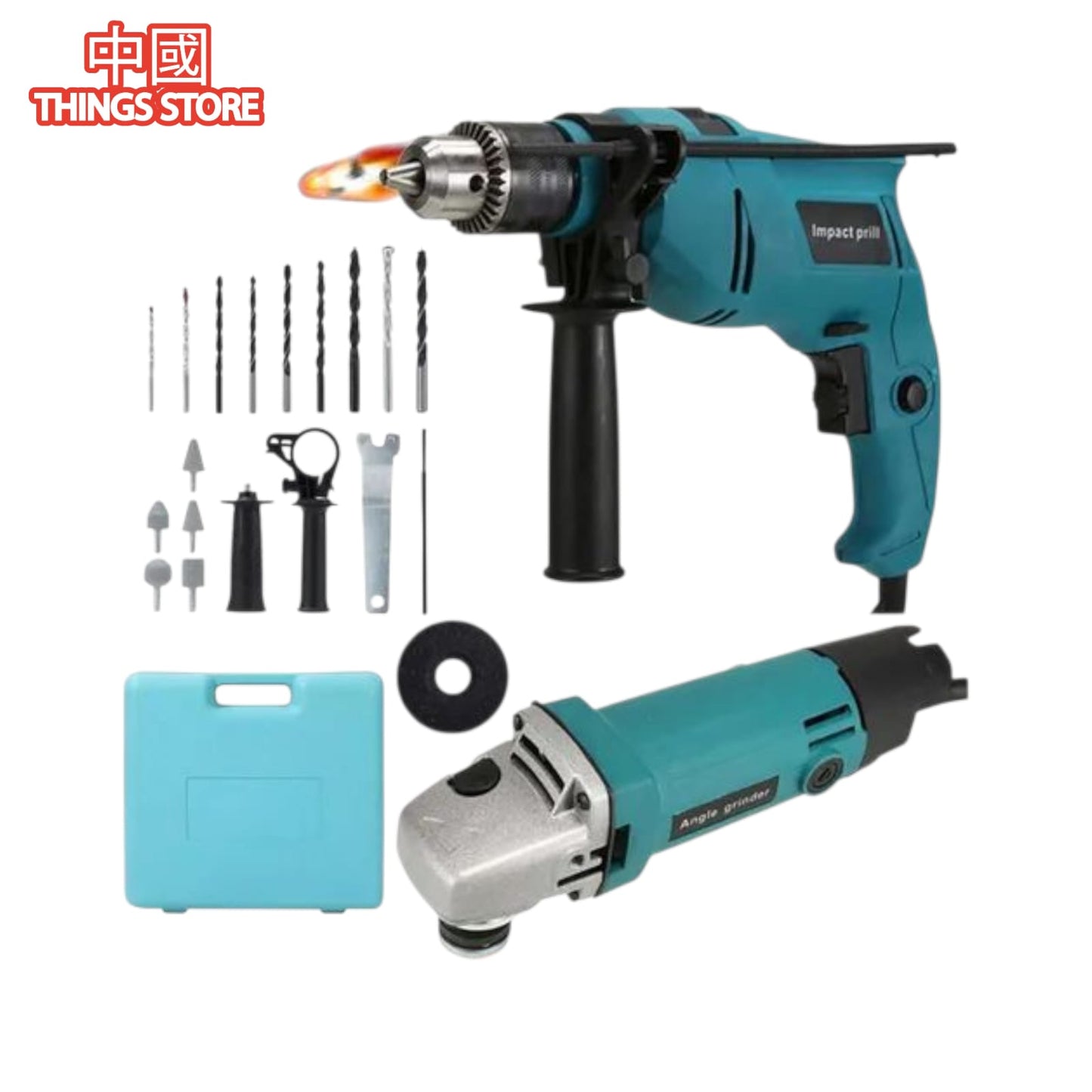 Taladro con cortadora y esmeril