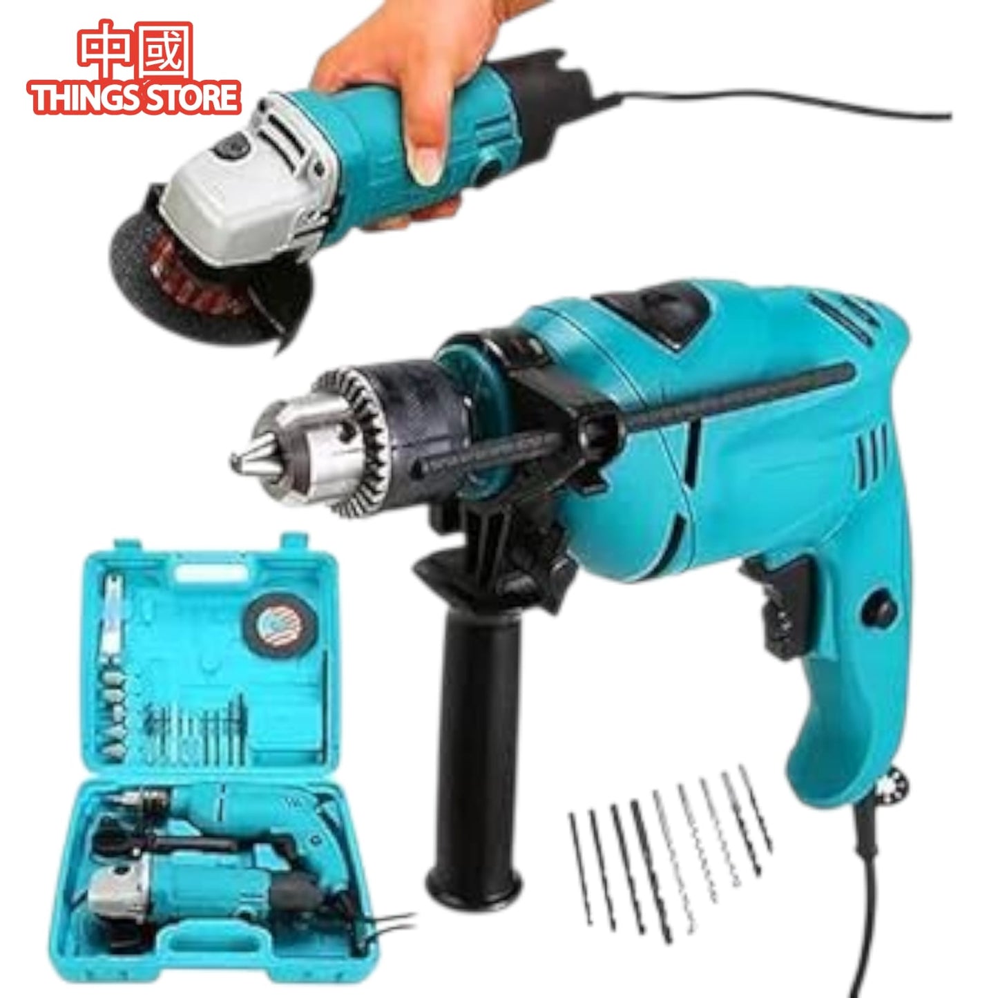 Taladro con cortadora y esmeril