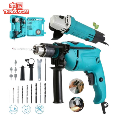 Taladro con cortadora y esmeril