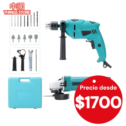 Taladro con cortadora y esmeril