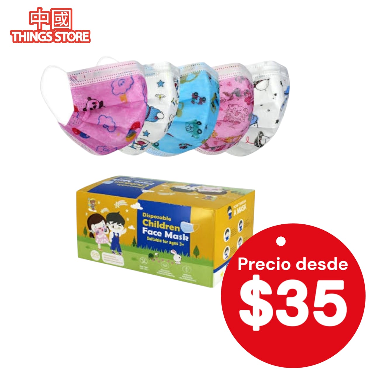 Cubrebocas tricapa infantil