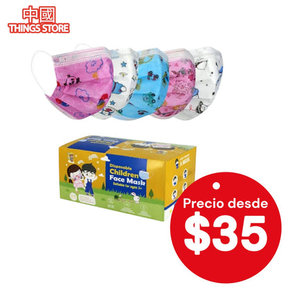 Cubrebocas tricapa infantil