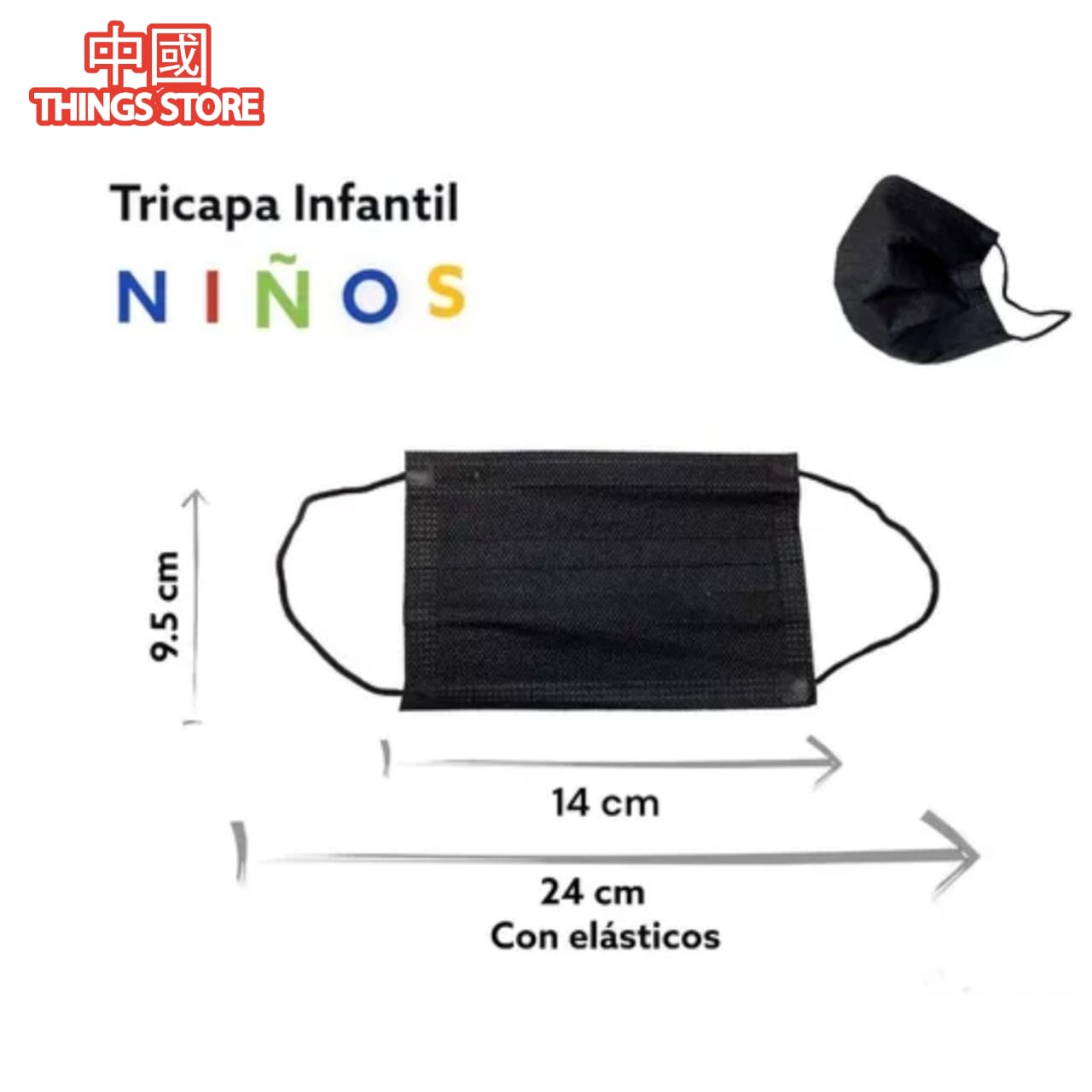 Cubrebocas tricapa infantil