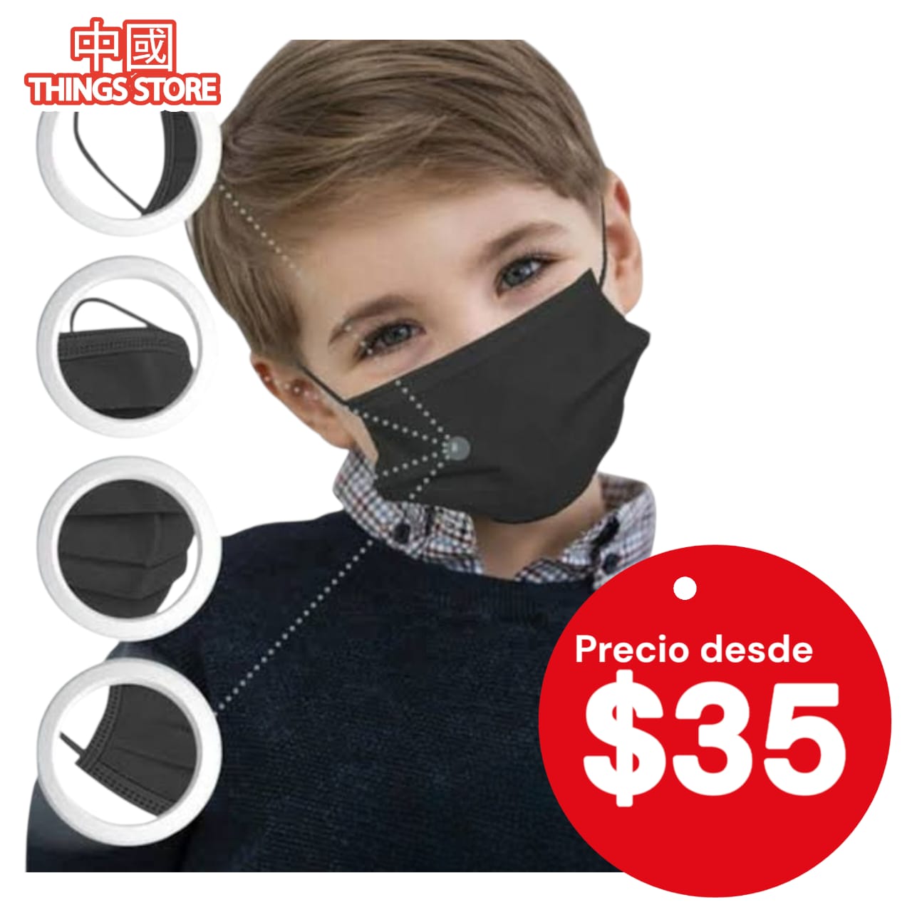 Cubrebocas tricapa infantil