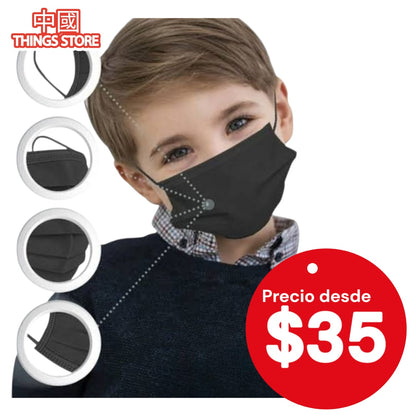 Cubrebocas tricapa infantil