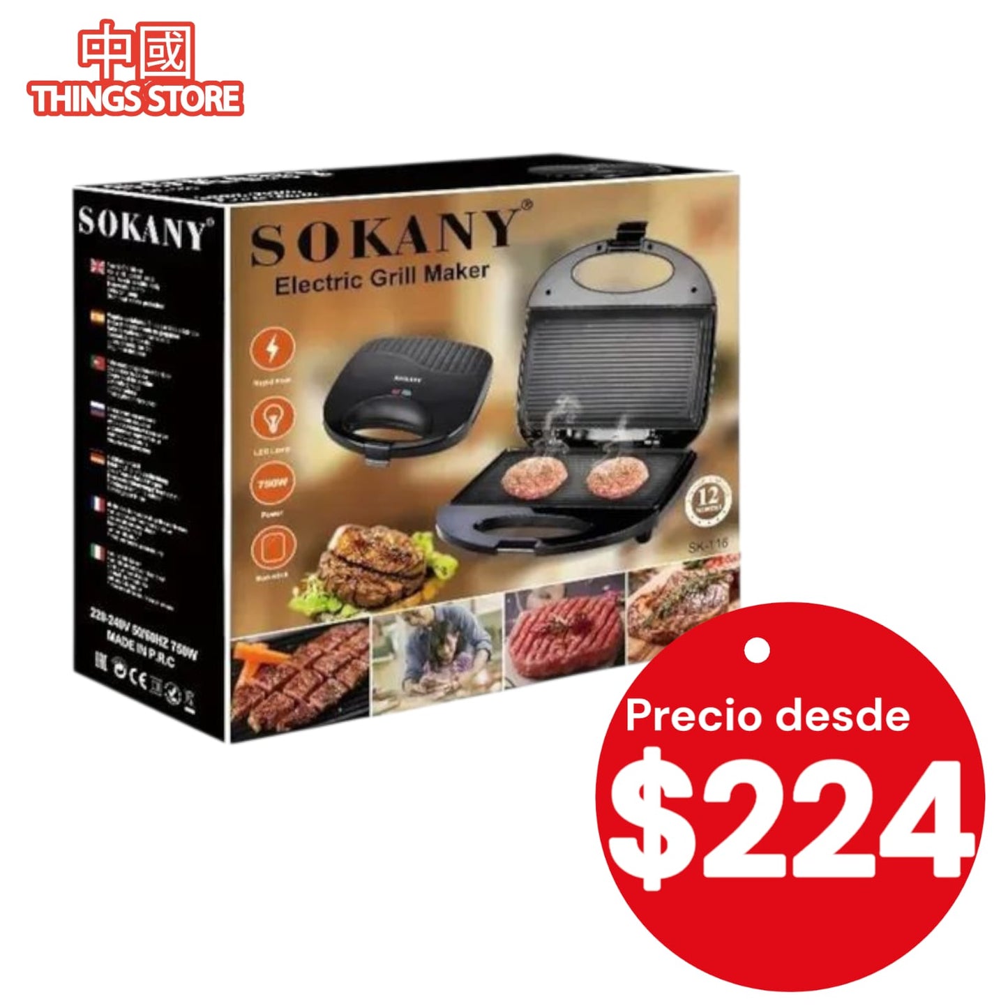 Parrilla eléctrica para carne