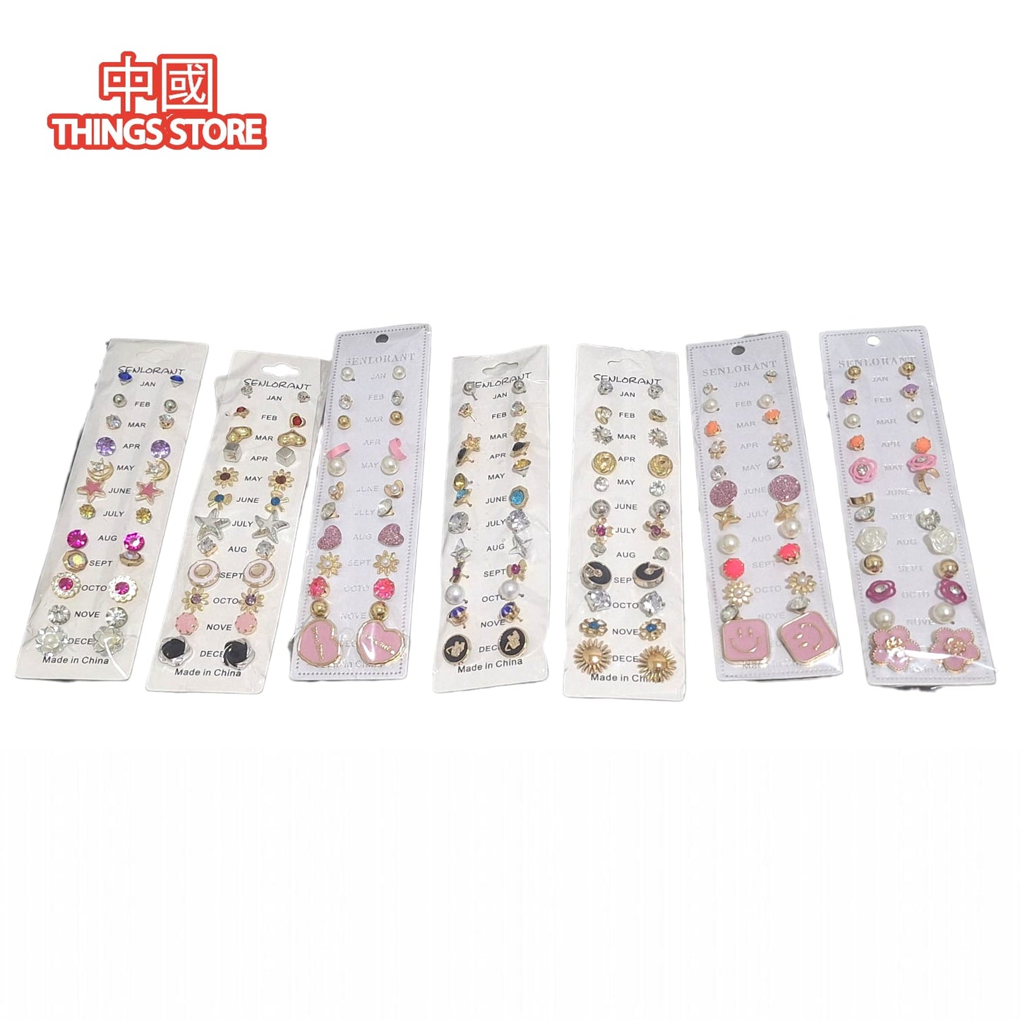 Paquete de 12 pares de aretes