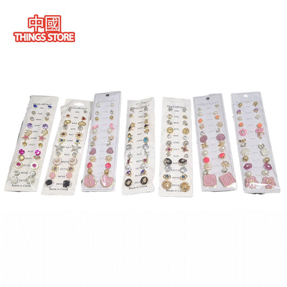 Paquete de 12 pares de aretes
