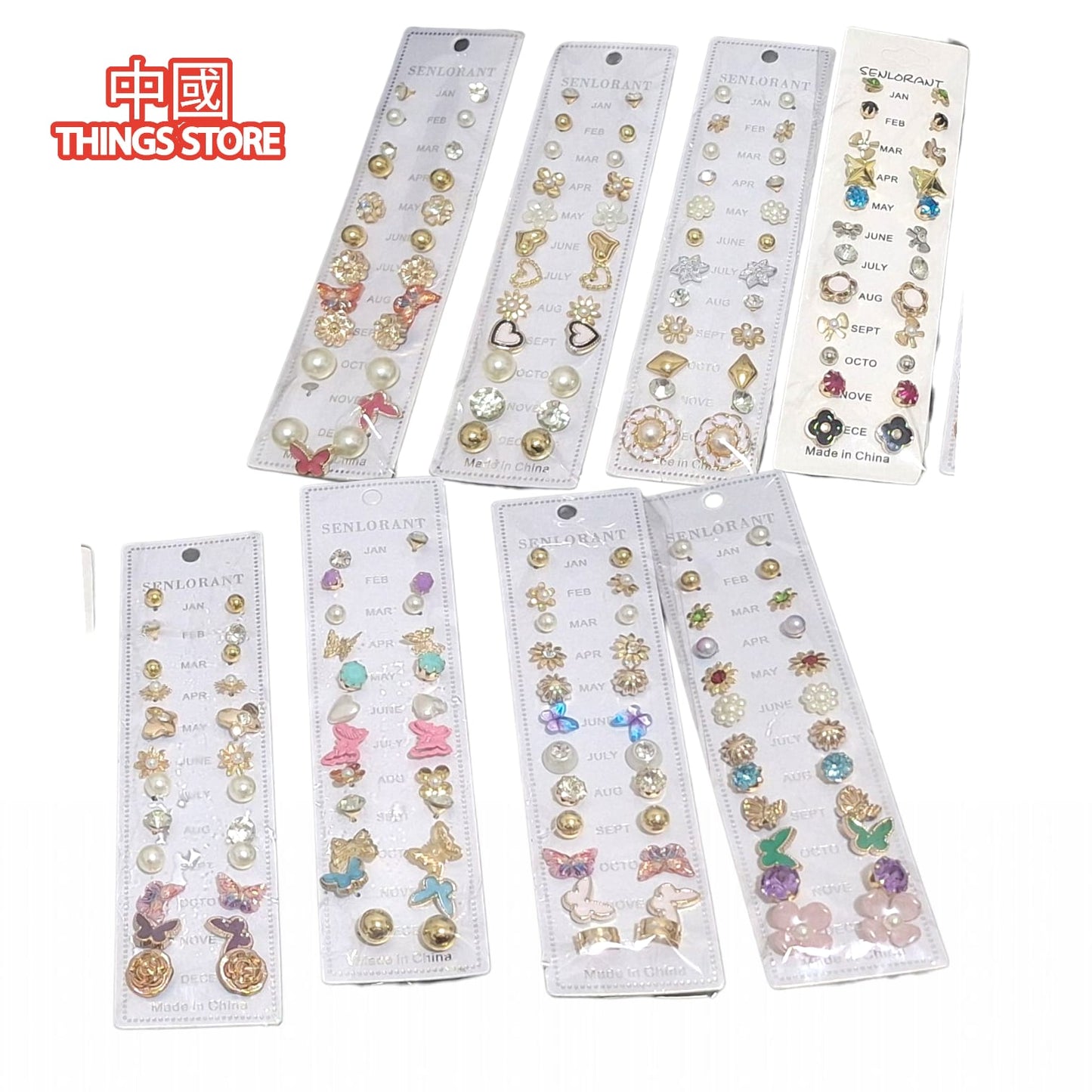 Paquete de 12 pares de aretes