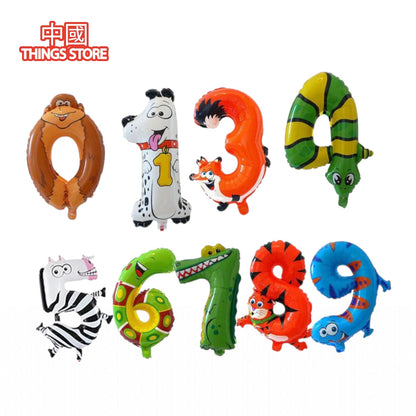 Globos numéricos de animales