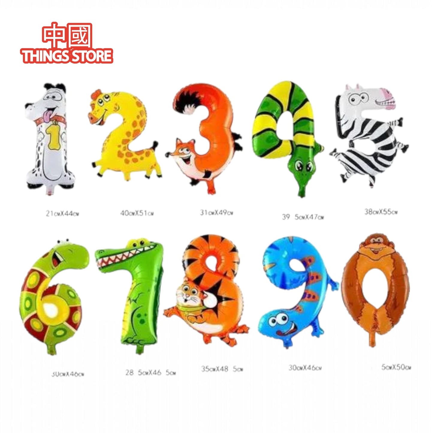 Globos numéricos de animales