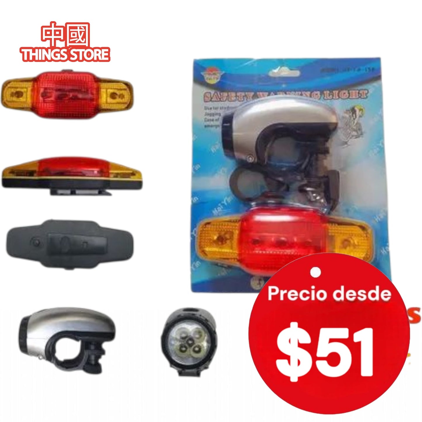 Lampara de bicicleta trasera y delantera