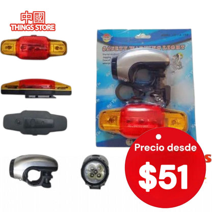 Lampara de bicicleta trasera y delantera