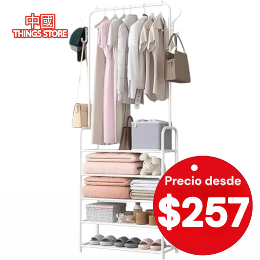 Perchero metálico con zapatera