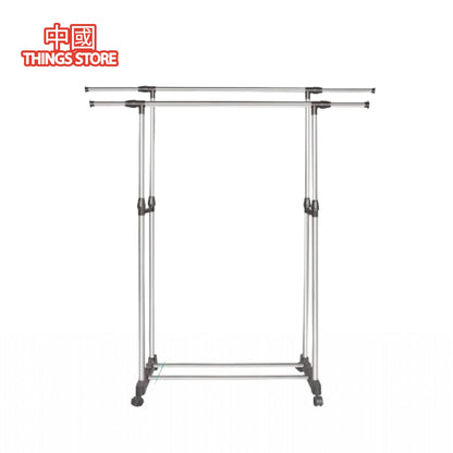 Rack organizador doble para ropa perchero closet con ruedas