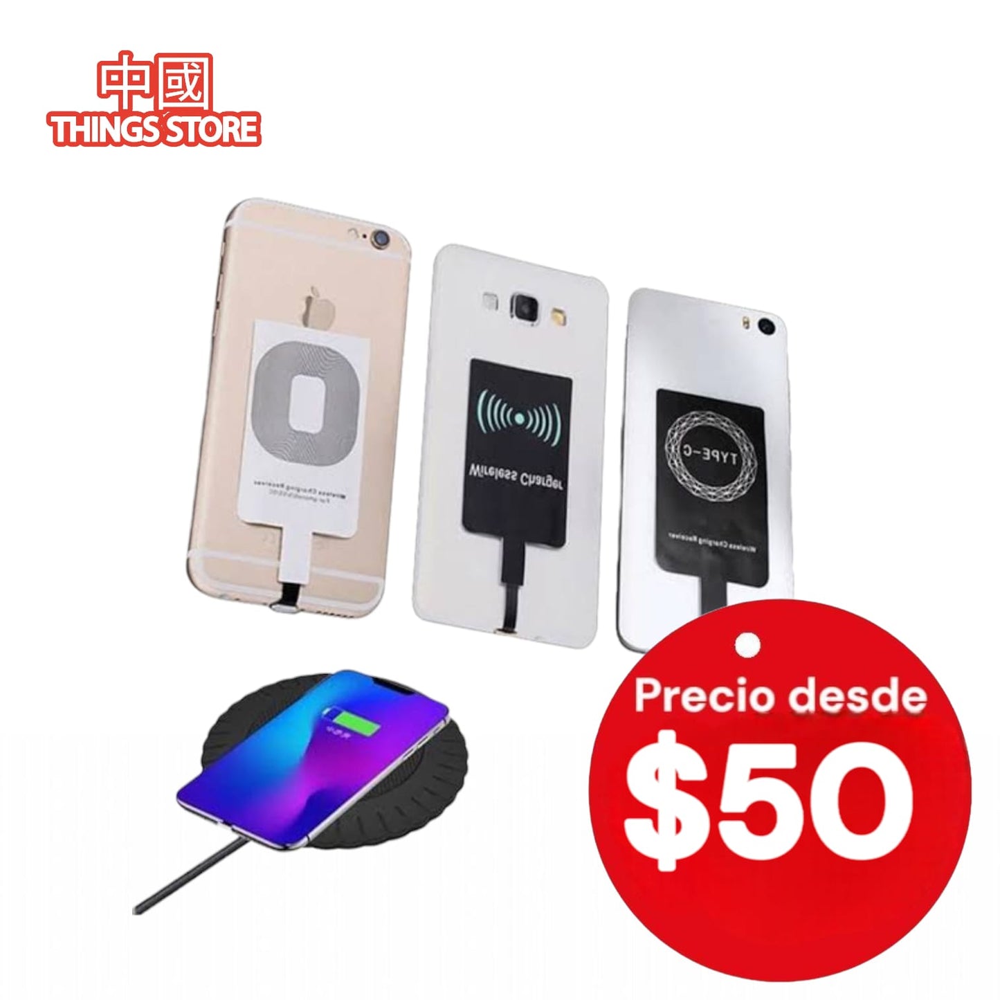 Convertidor a carga inalámbrica para celular