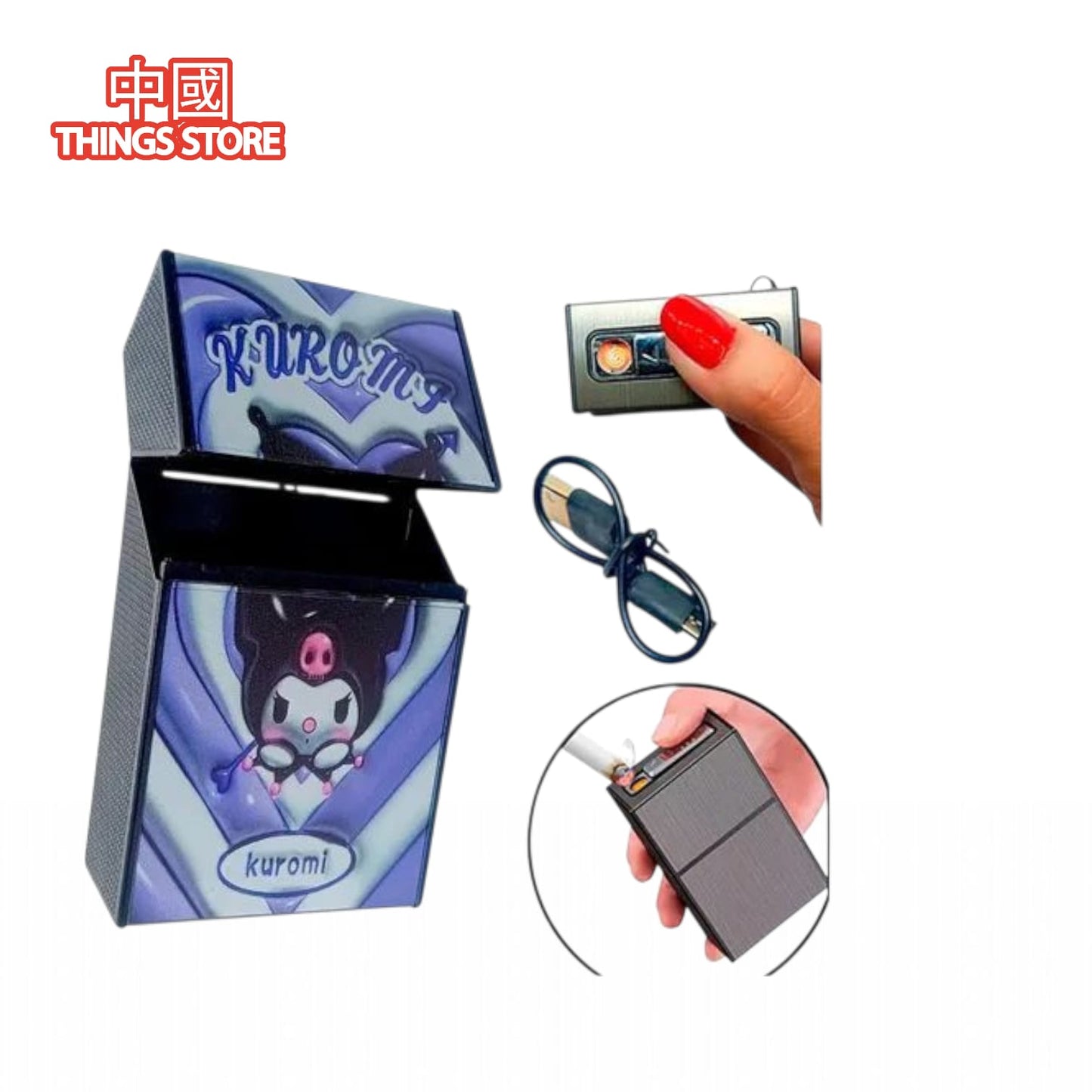 Cigarrera chica con encendedor