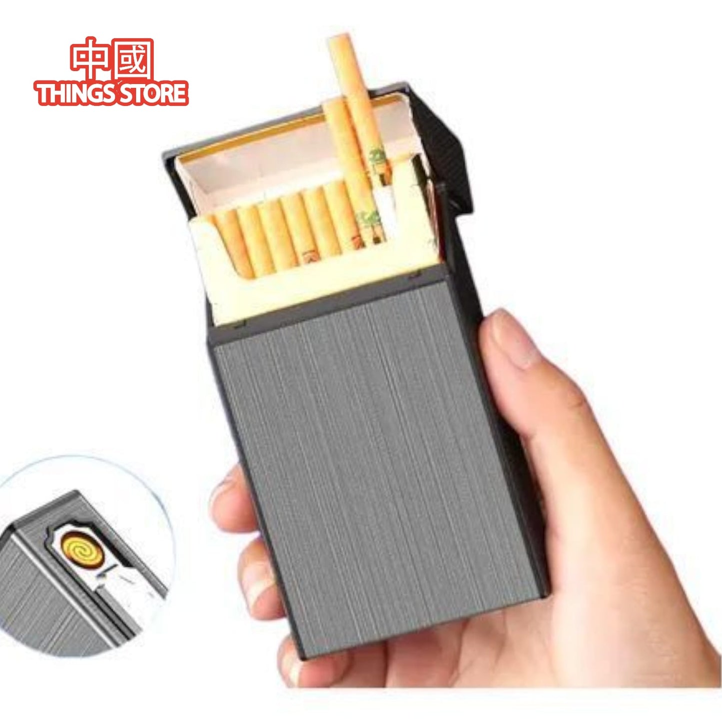 Cigarrera neon con encendedor