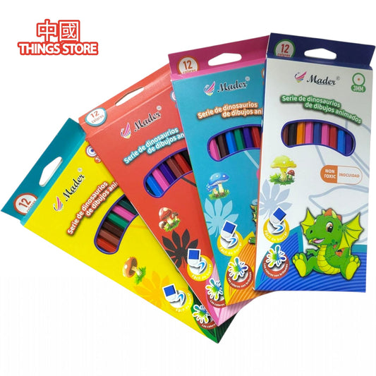 Colores de 12 pz de dinosaurios