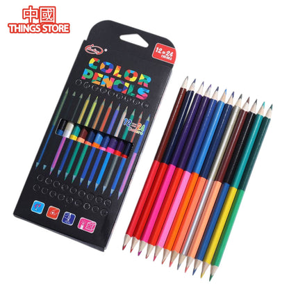 Paquete de 12 lápices bicolor