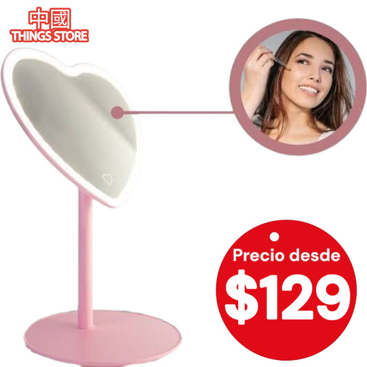 ESPEJO DE CORAZON LED