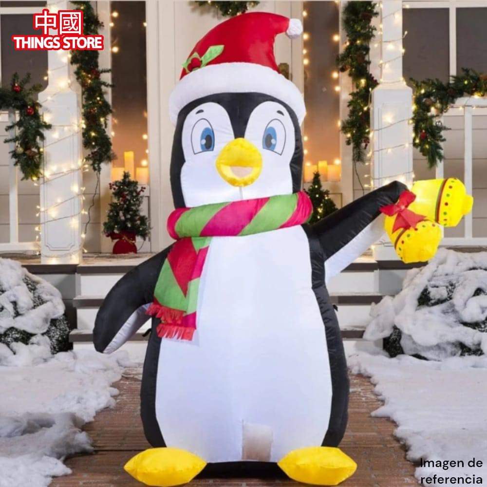Inflable de pingüino navideño 1.5 metros