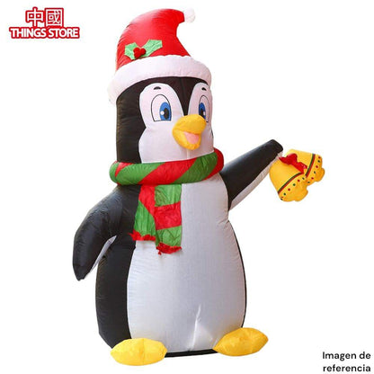 Inflable de pingüino navideño 1.5 metros