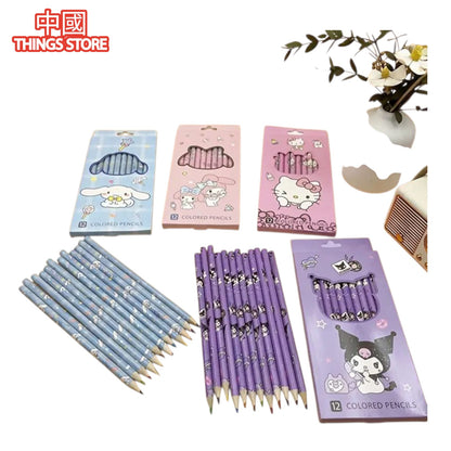 Paquete de lápices de colores con personajes