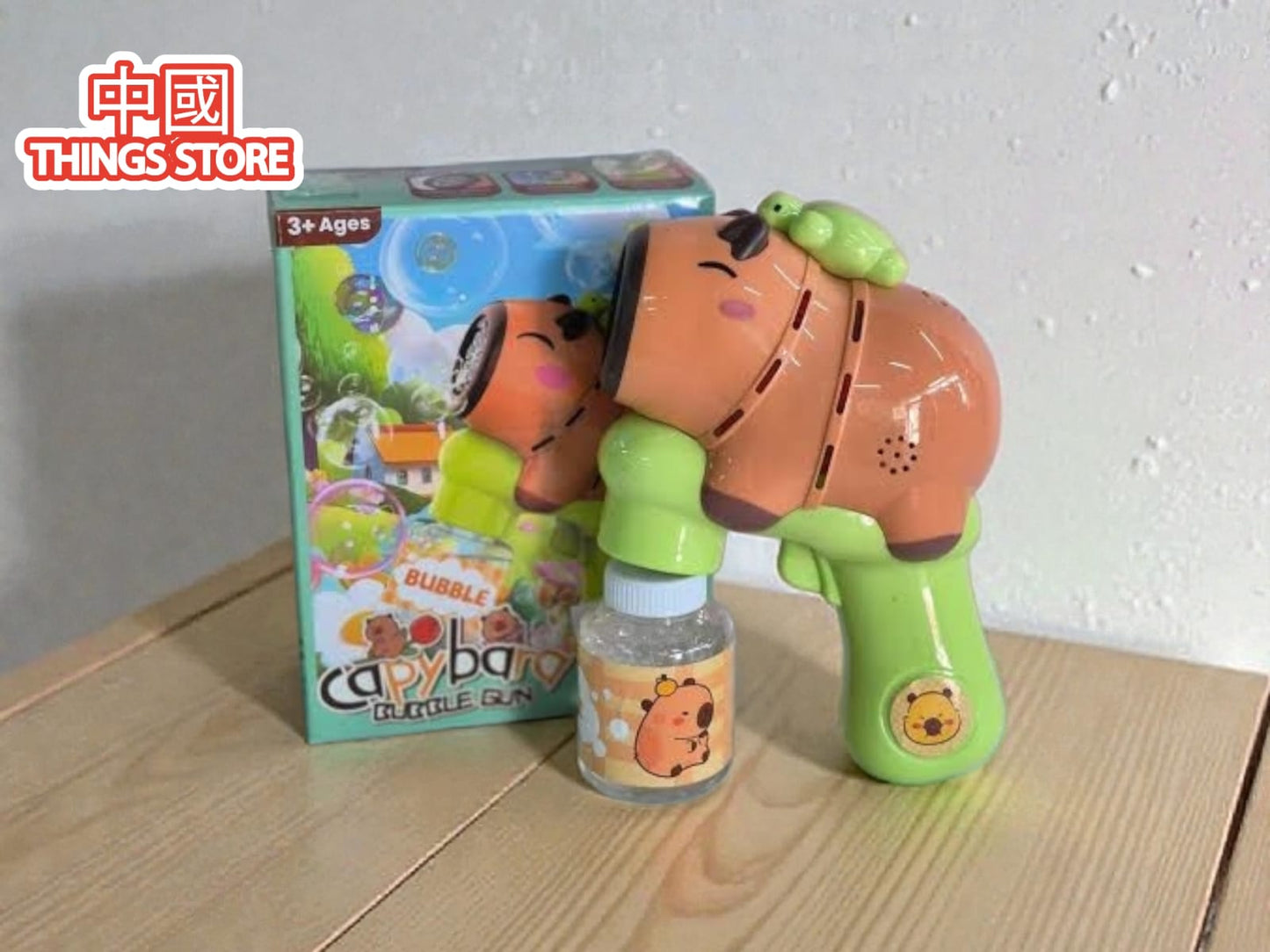pistola de burbujas de capibara
