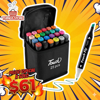 Plumones de doble punta 24pz
