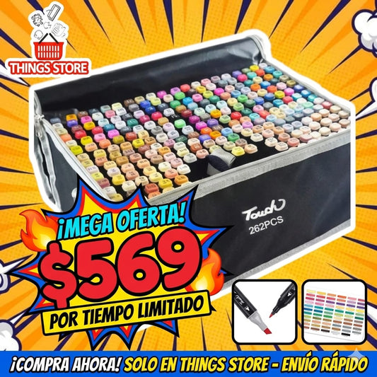 Plumones de doble punta 262 pz