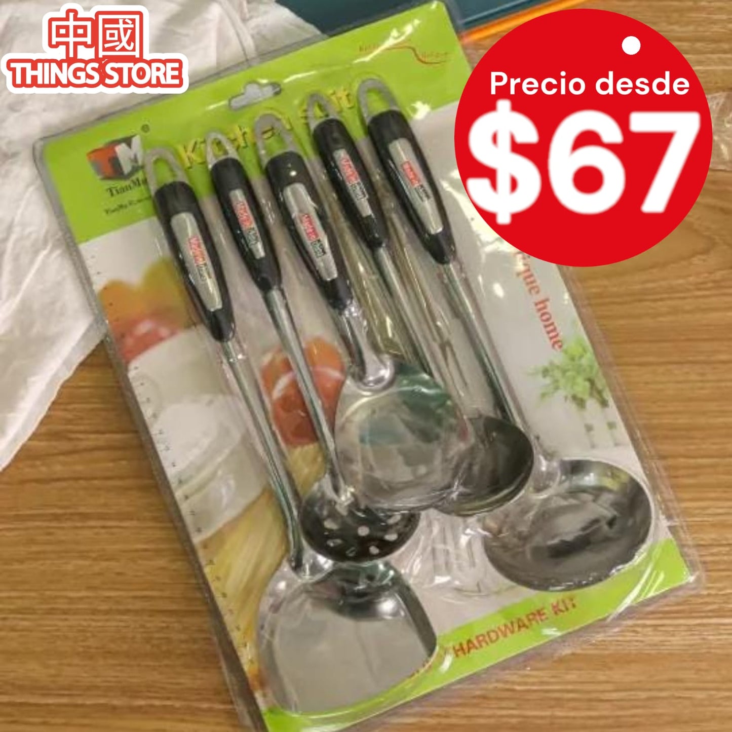 Kit de 5 cucharones de metal