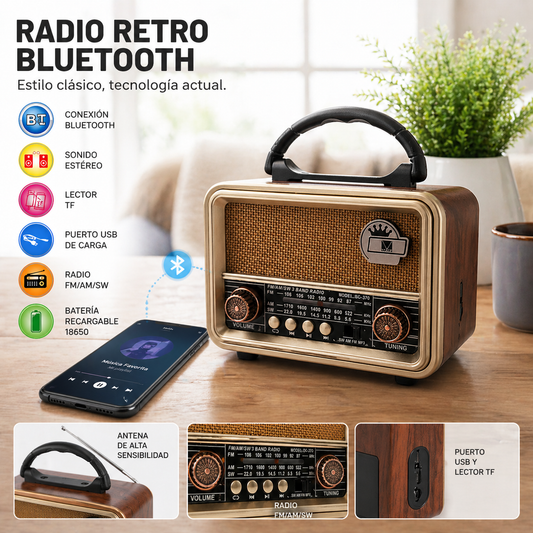 Bocina tipo radio antiguo