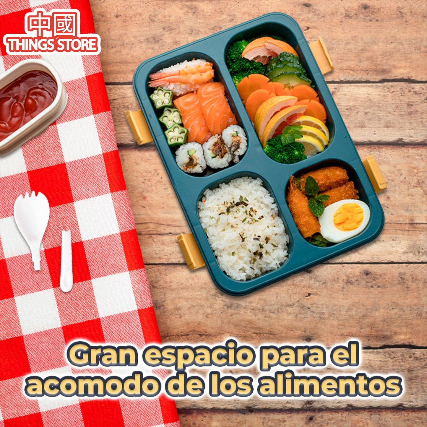 Lunch box de 4 compartimentos