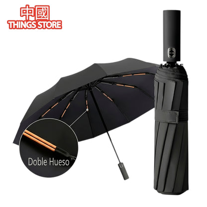 Paraguas plegable doble hueso