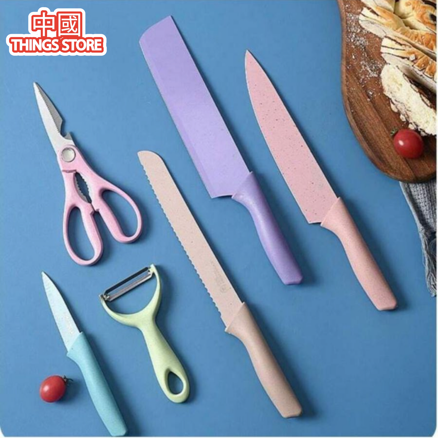 Set de cuchillos color pastel