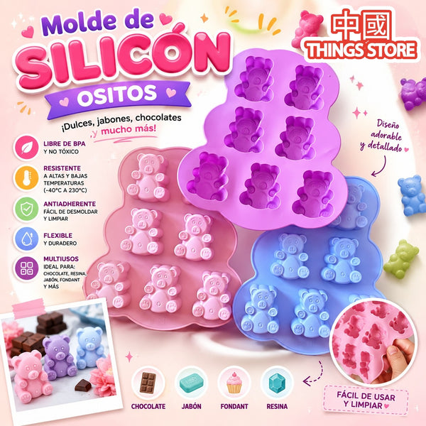 Molde de silicón de ositos 🧸
